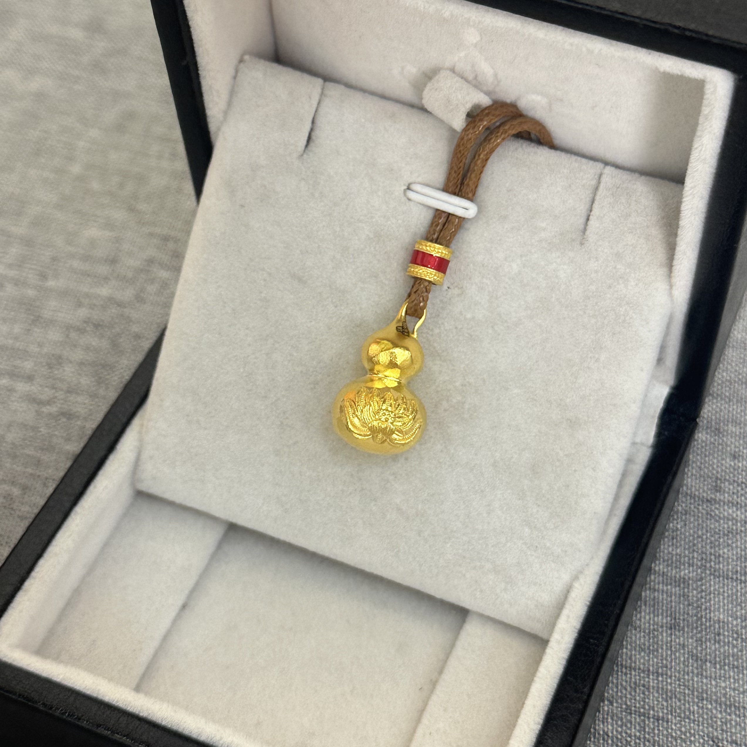 【东豪好物】足金古法锤纹福禄莲莲吊坠福禄生花莲花葫芦吊坠
