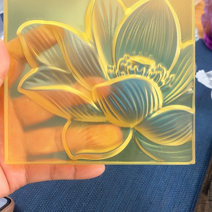 茶盏琉璃方荷花杯垫唯一