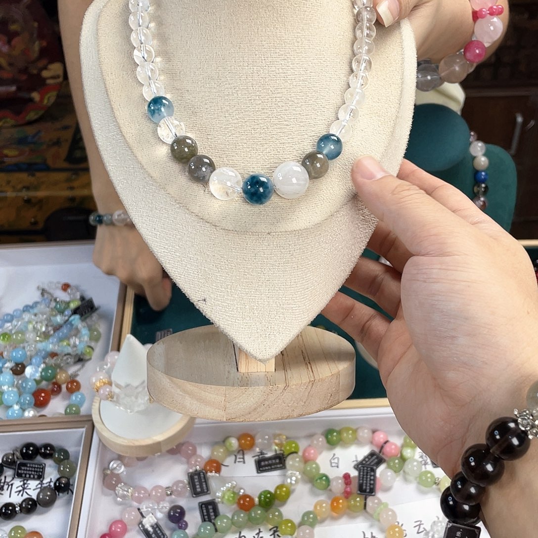 水晶手链银S925镀金镶嵌