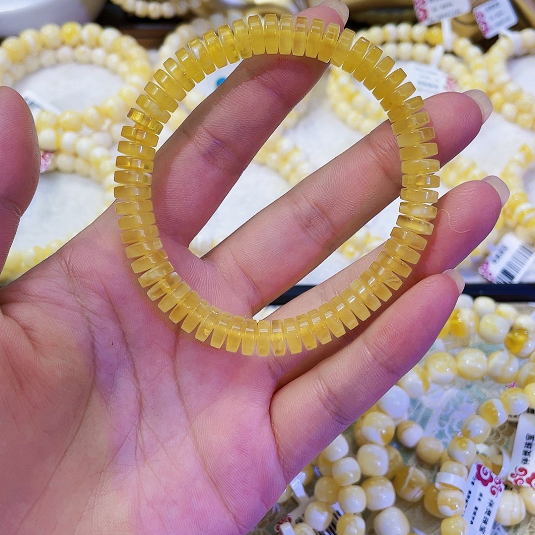蜜蜡未镶嵌手串8mm药片型