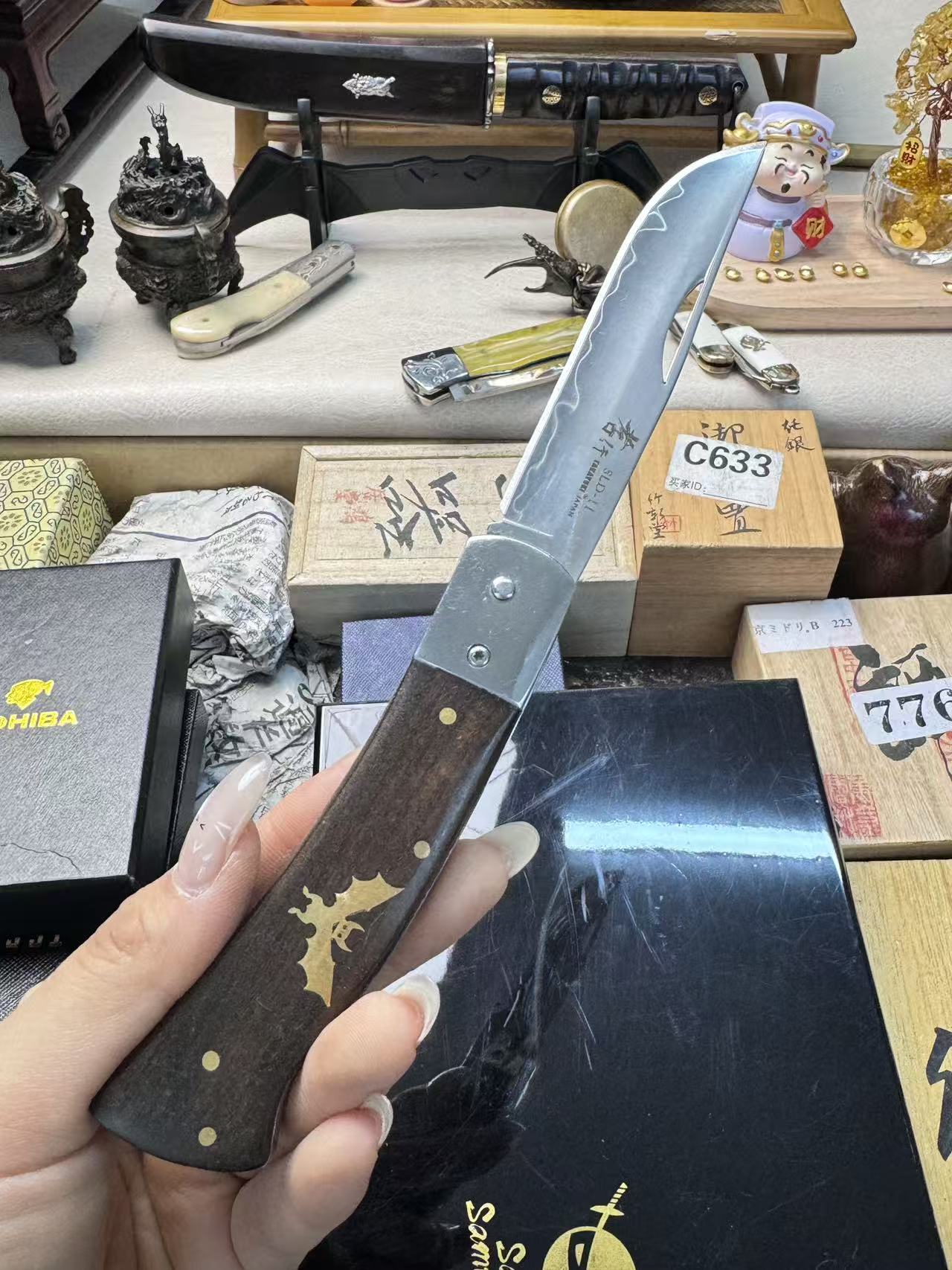 A户外登山野营用开路削砍树枝杂草开钓位用多功能刀蝙蝠刀079