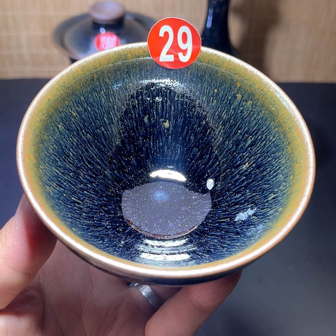 茶盏青蓝毫束口主人杯