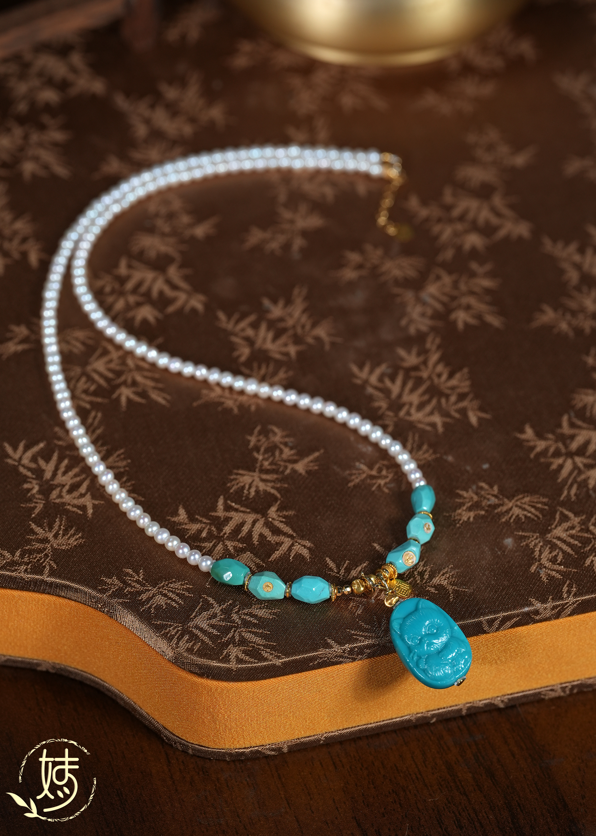 【婧婧精选】高定设计 · 18K金绿松DIY baby珠项链 时尚款 多样性发