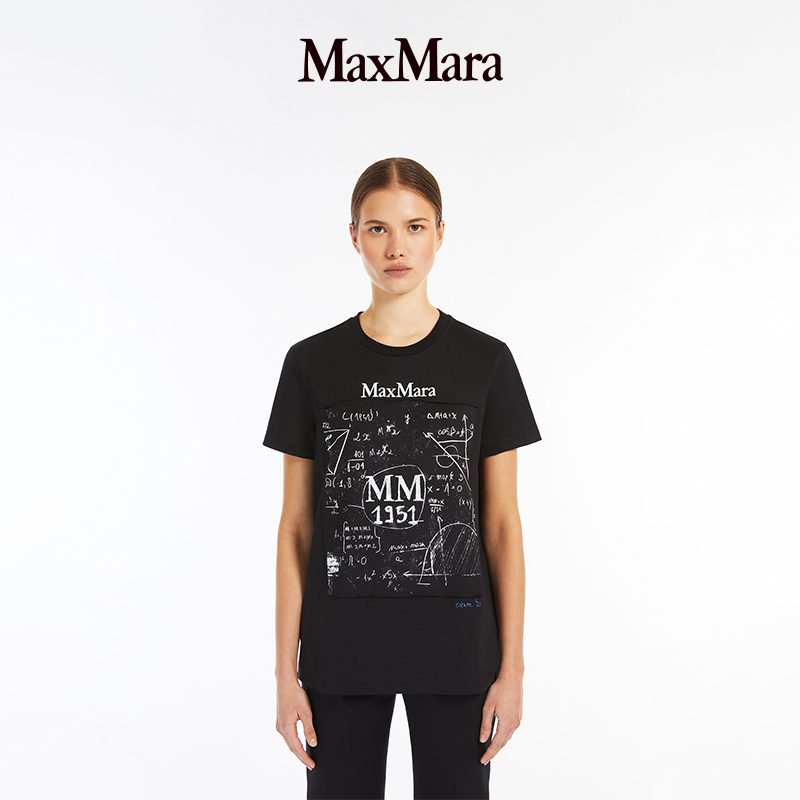 MaxMara 2025早春新品女装棉质印花T恤1941065206