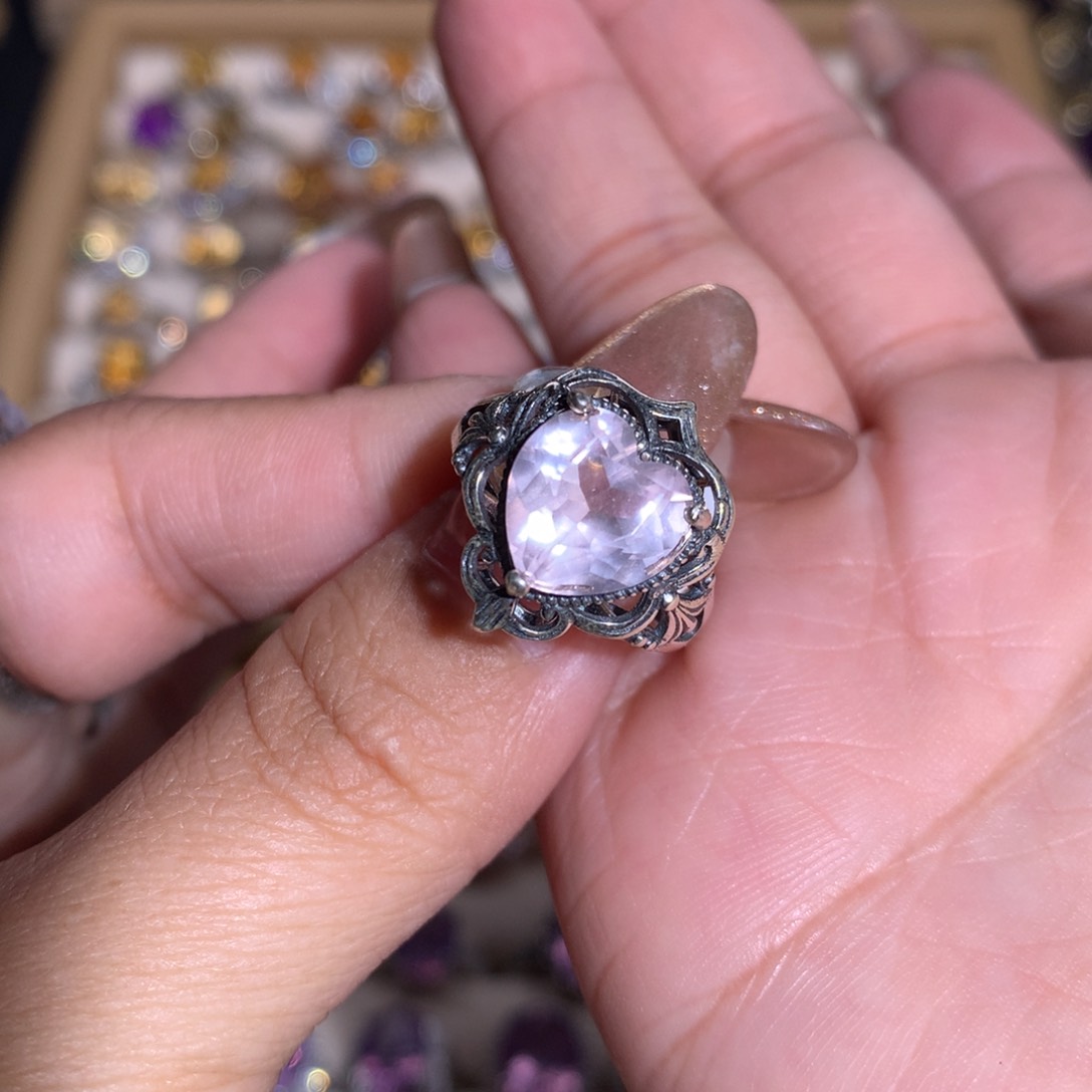 【闪购商品】水晶戒指银S925镶嵌戒指