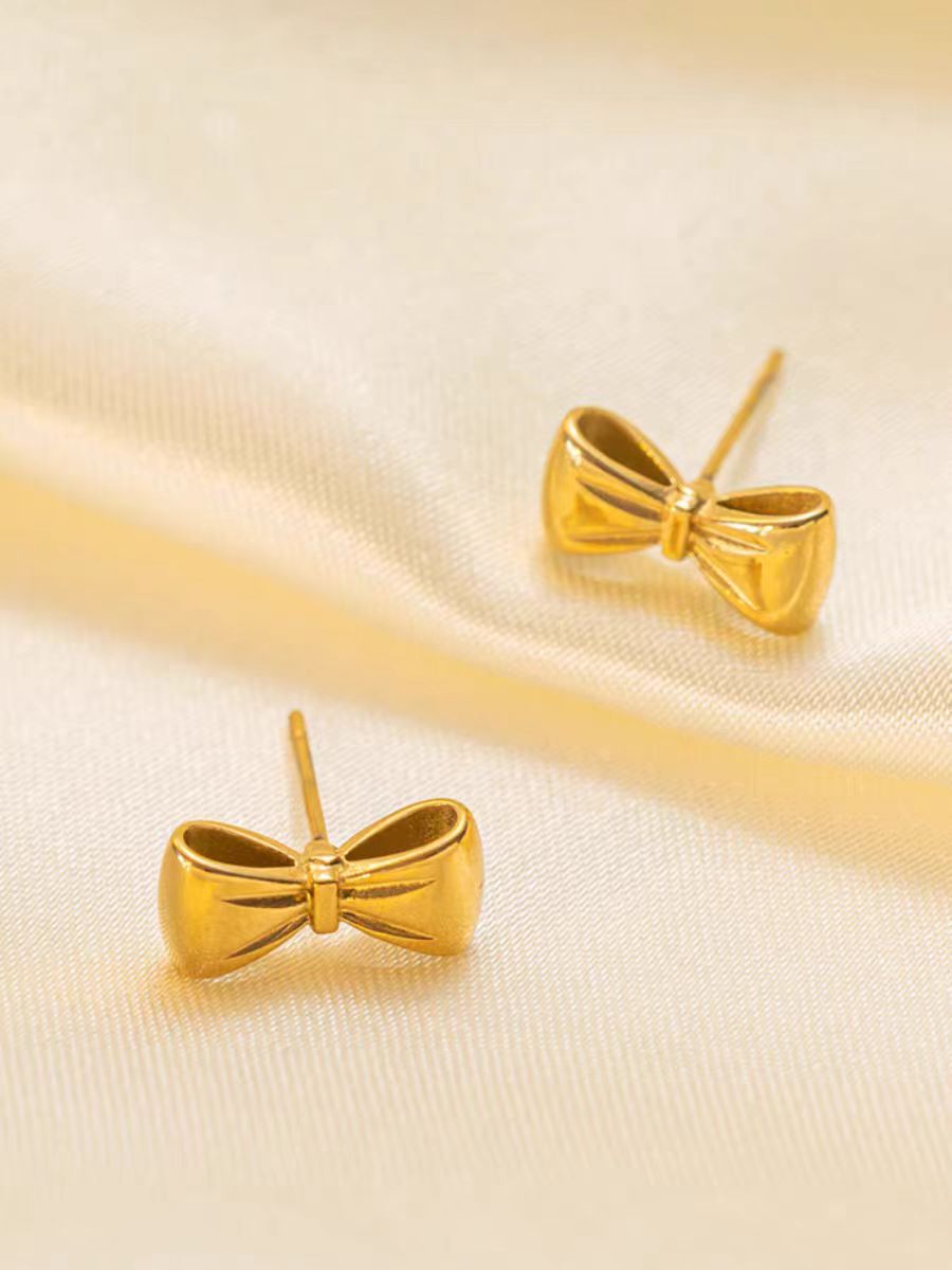 钛钢耳饰 耳钉【蝴蝶结】简约精致百搭RH004
