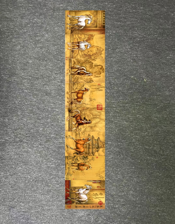 刺绣《八骏图》尺寸3米0.6米软片无装裱