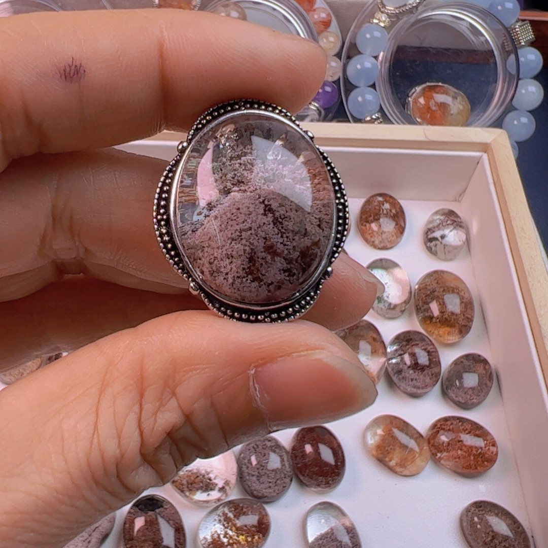 水晶手链银S800镀金镶嵌珍*?