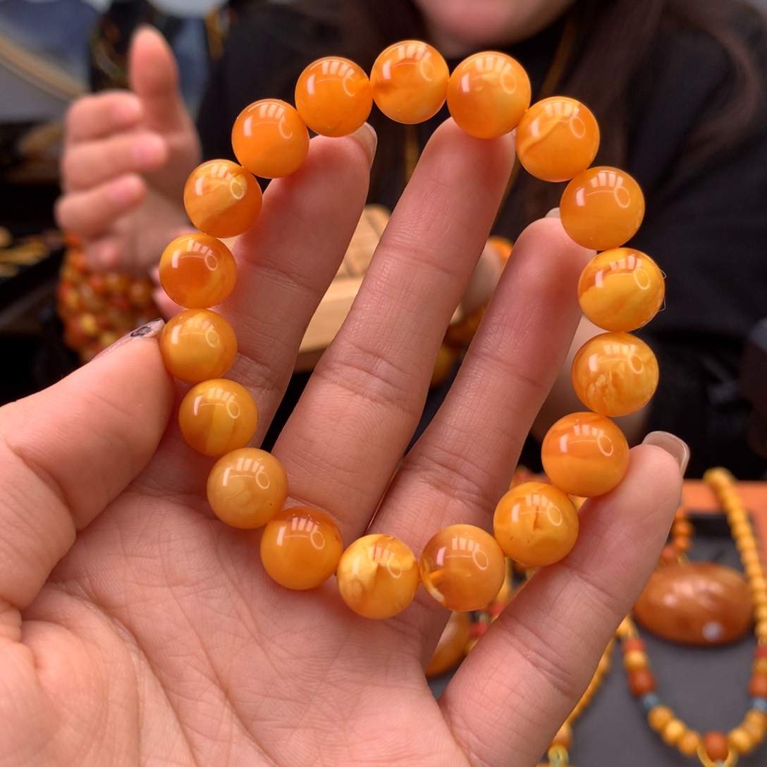 蜜蜡手串未镶嵌天然