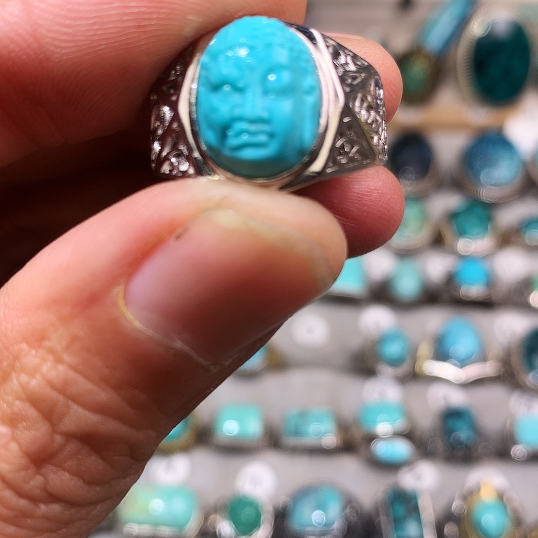 绿松石挂件银S925镶嵌