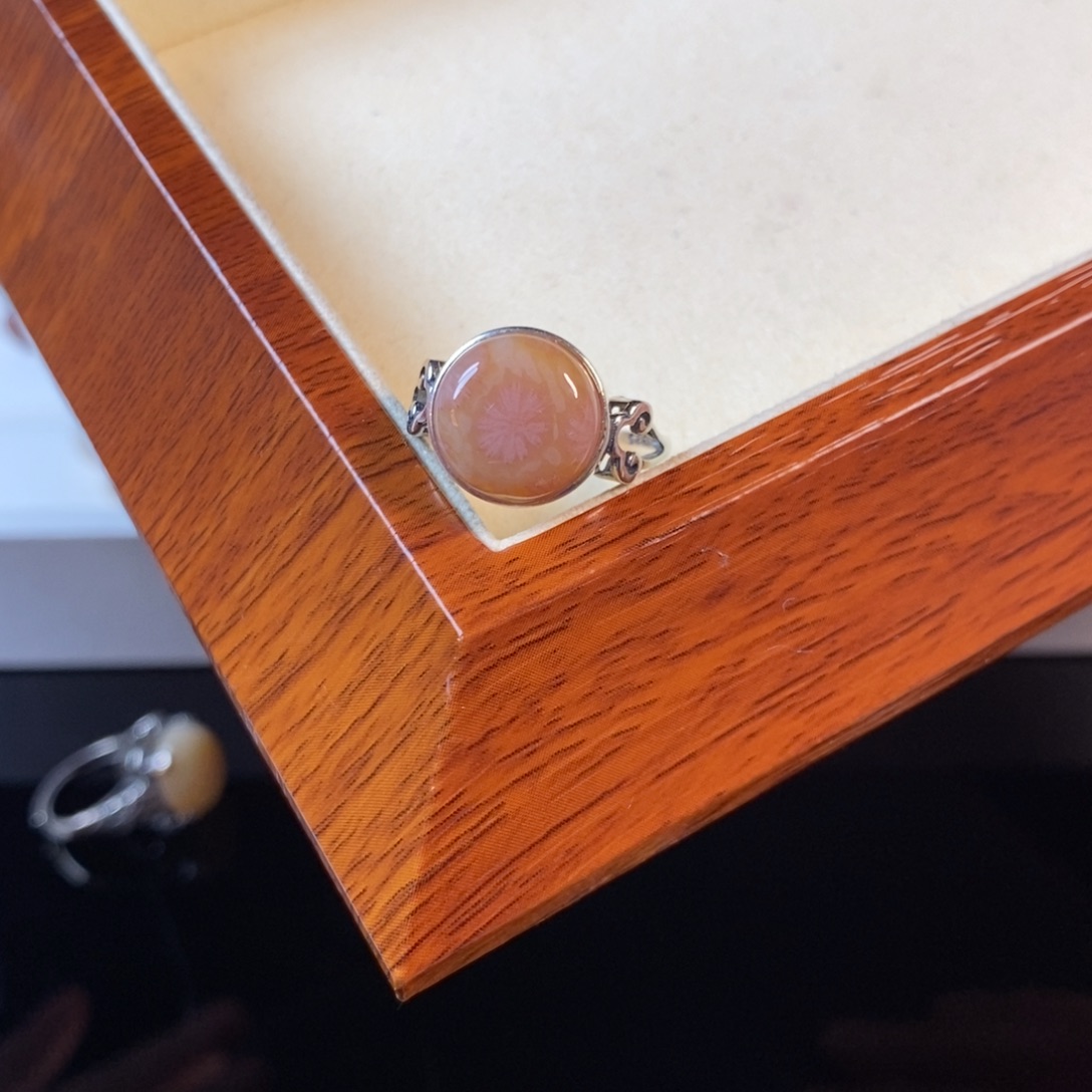 硅化珊瑚（珊瑚玉）合金戒指57