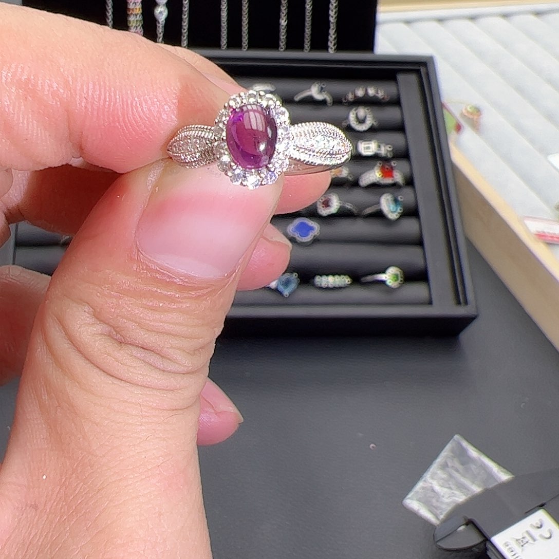 紫晶珠宝半成品银S925镶嵌