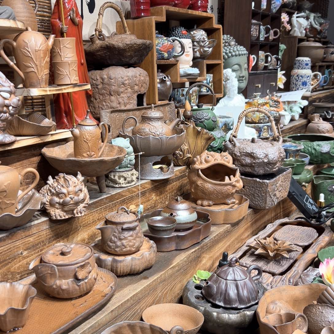 复古风格老陶泥系列茶盘茶具摆件