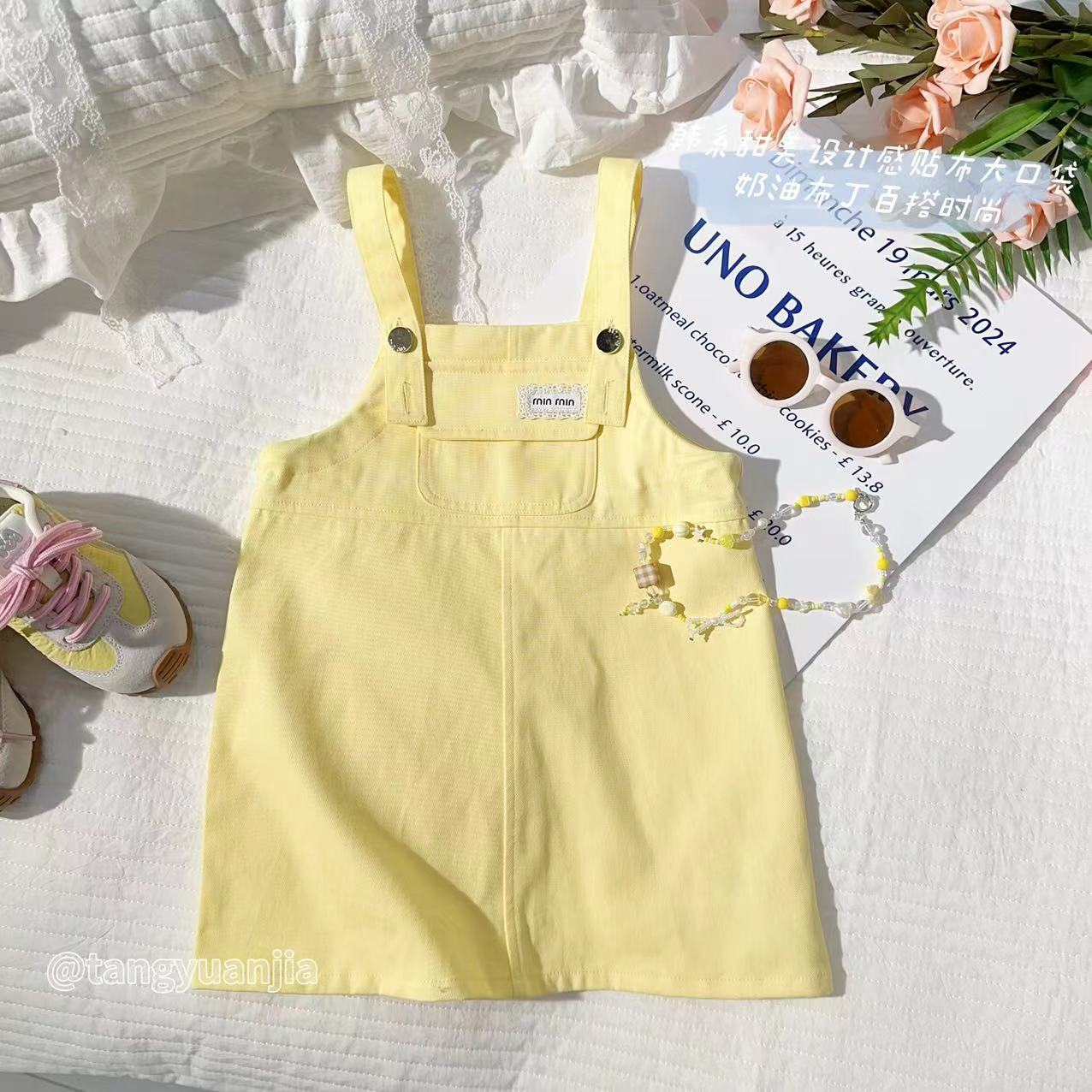 汤圆家童装2025夏季新款韩系时尚百搭神器背带裙 YA-1659