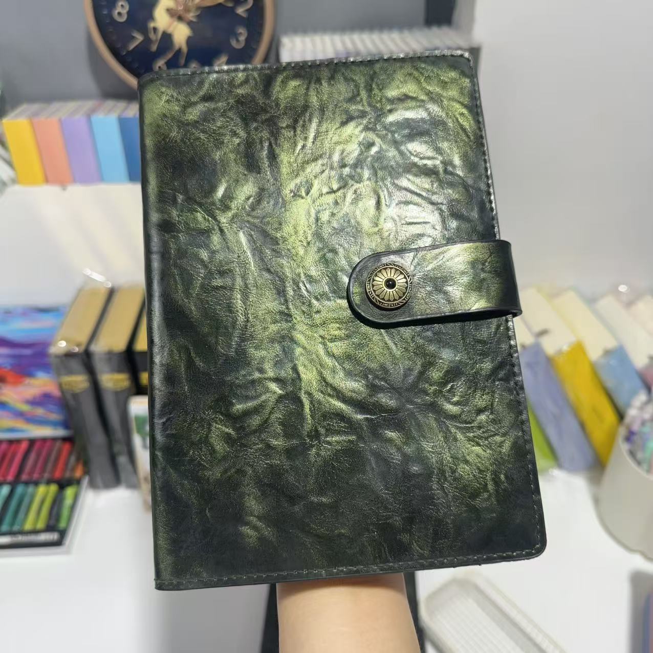 光影小牛皮A5套卡笔记本子手账本可拆卸牛剖层皮日记本礼物包装