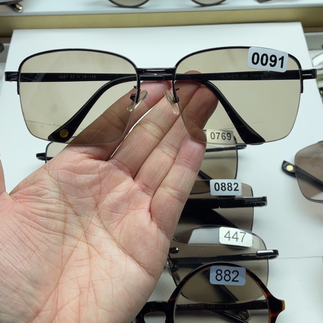 茶水晶半框眼镜 0091