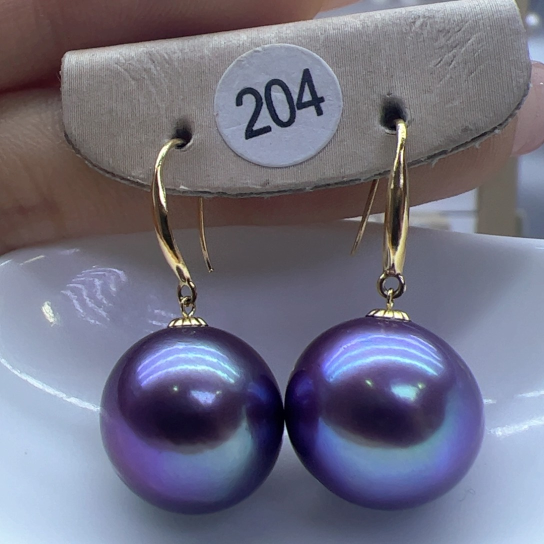 淡水珍珠耳饰18K金镶嵌