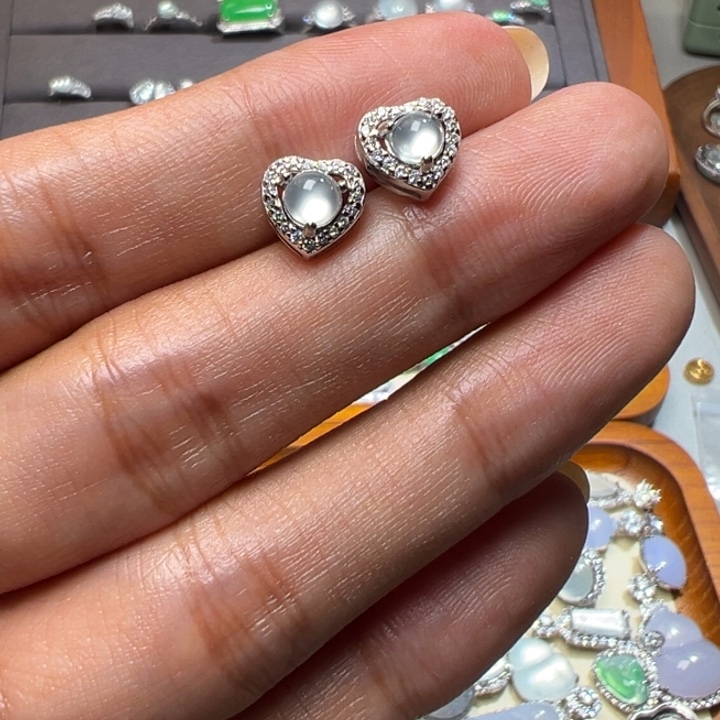 不***鱼翡翠未镶嵌耳饰耳饰