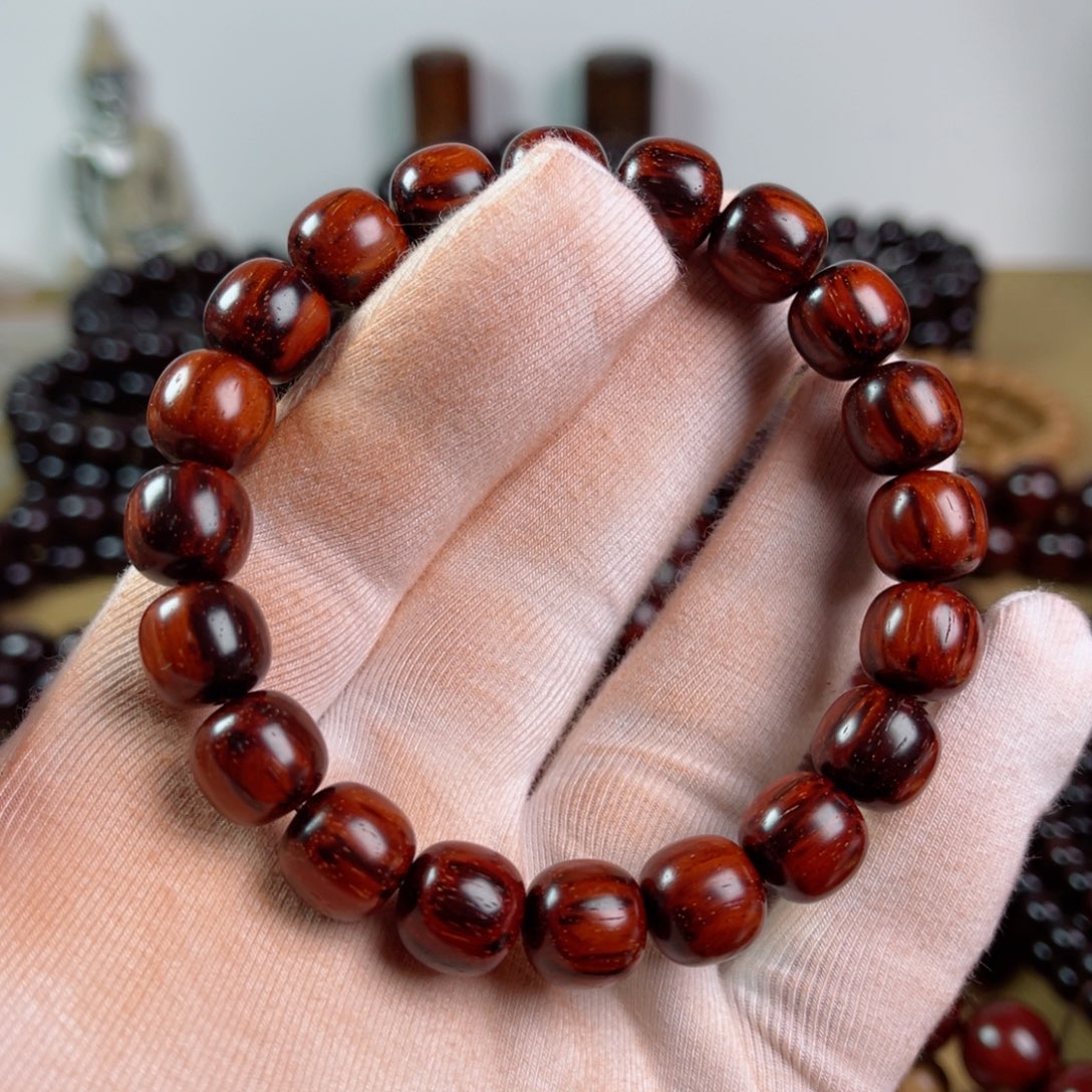 手串/手链小叶紫檀10.5/11老型高油润黑飘红拆房老料