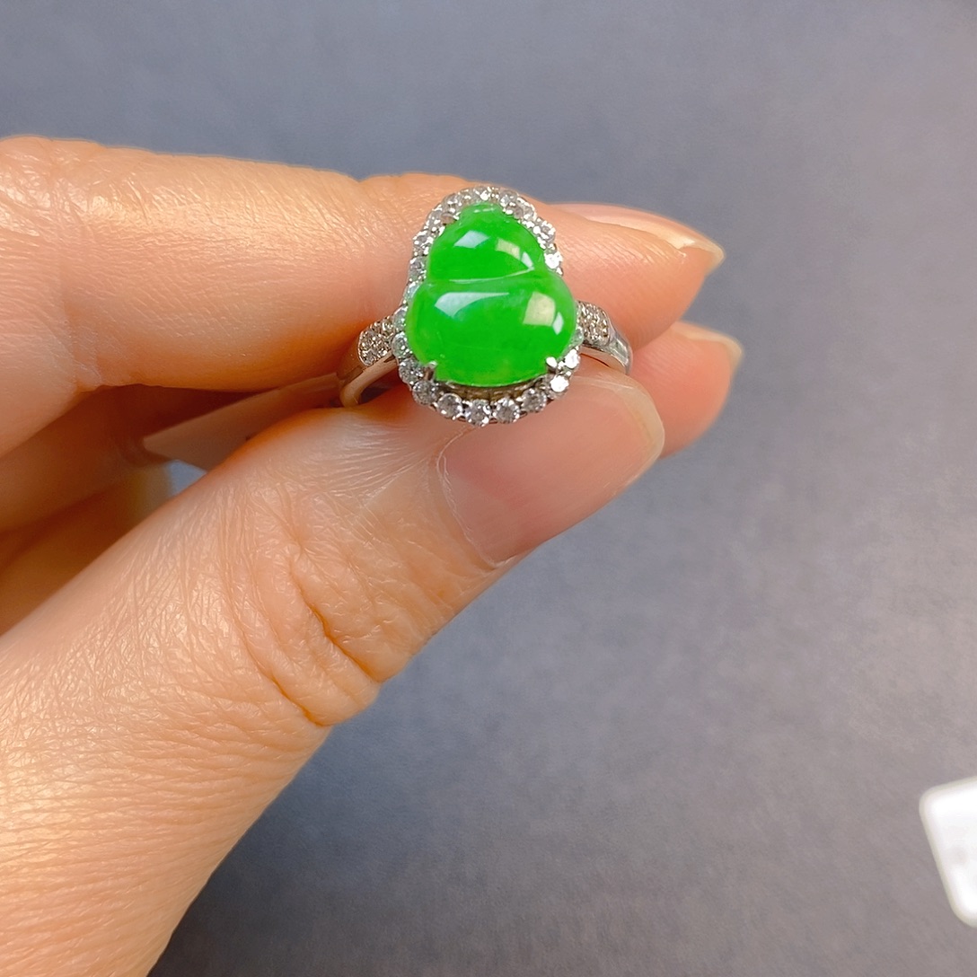 翡翠银S925镶嵌戒指