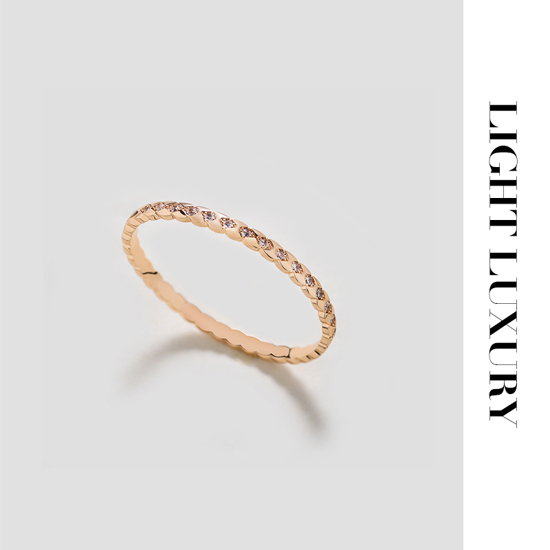 合金手镯 合金合成锆石手镯 042199 (V金工艺）菱纹格手镯镶钻  女