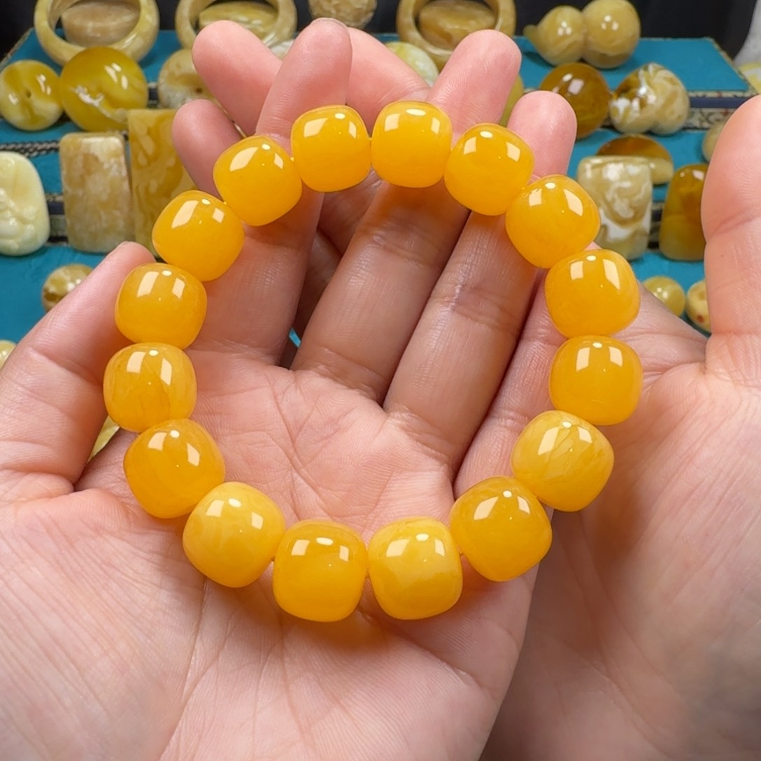 蜜蜡手链未镶嵌风*蜜蜡