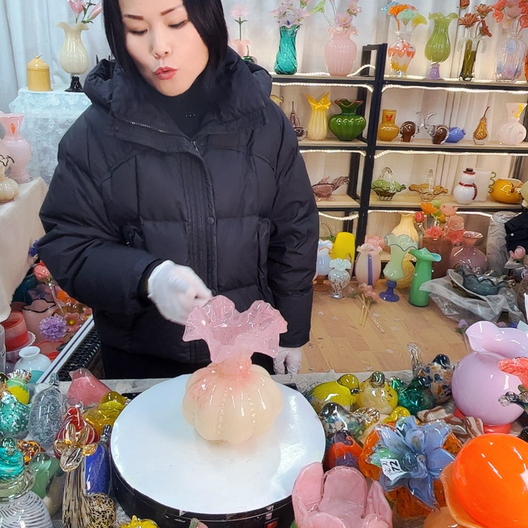 花瓶家悦美居琉璃摆件不完美