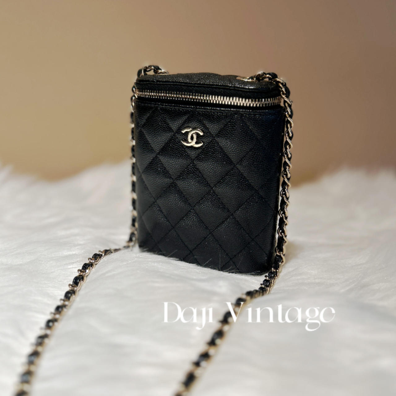99新 Chanel/香奈儿 大吉中古/Chanel香奈儿黑金烟盒斜挎包
