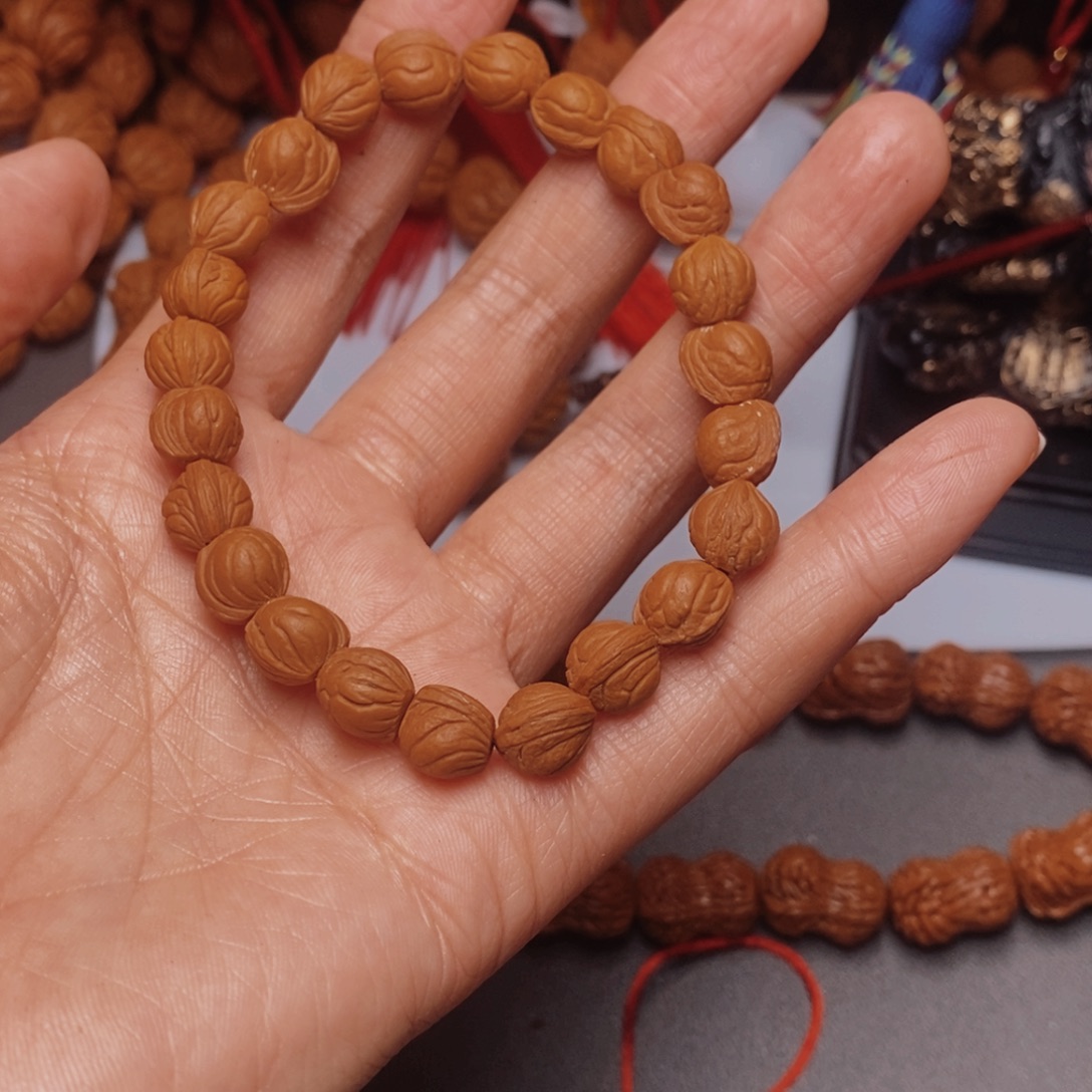 王***下桃核吊坠桃枭手串1