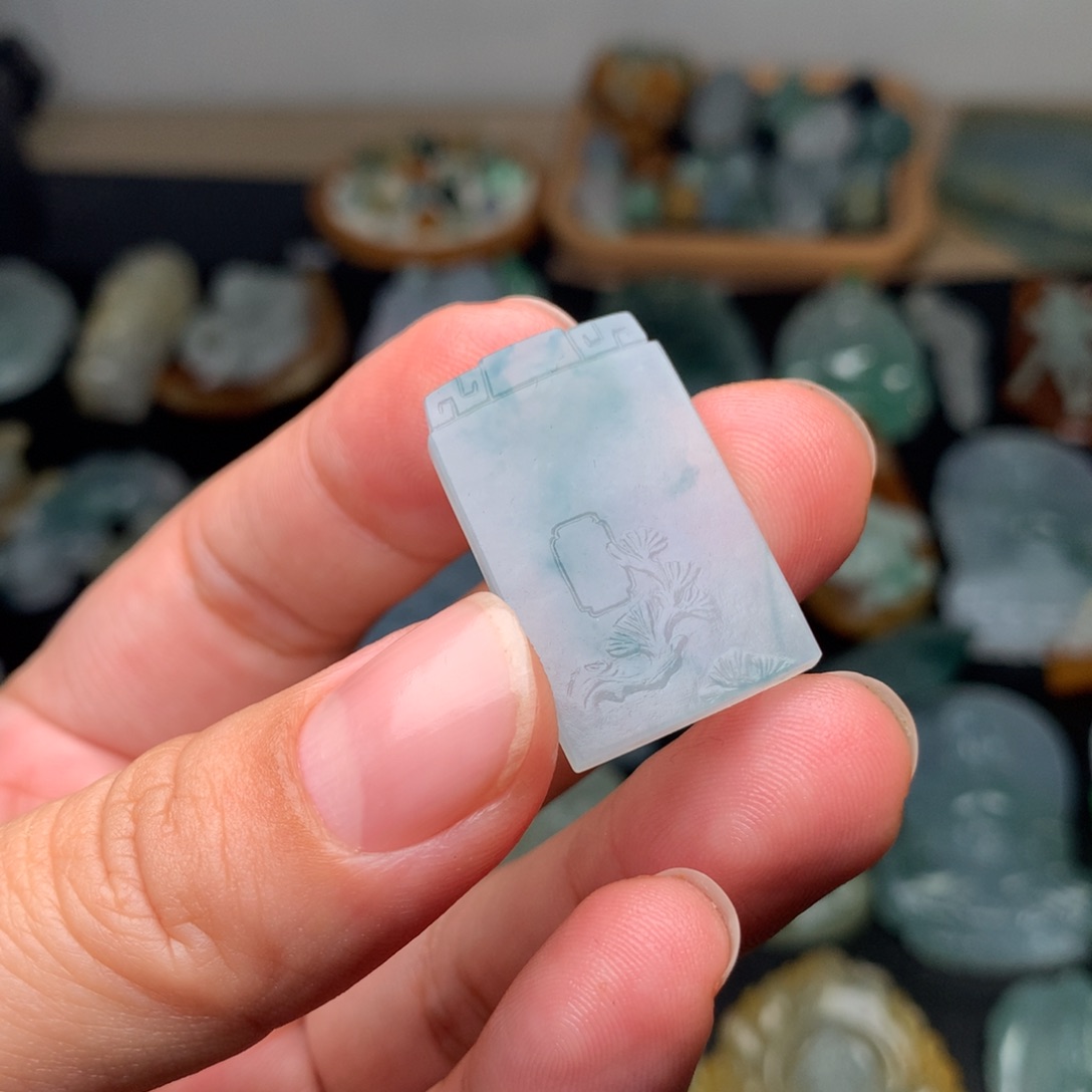 定制翡翠未镶嵌无事牌