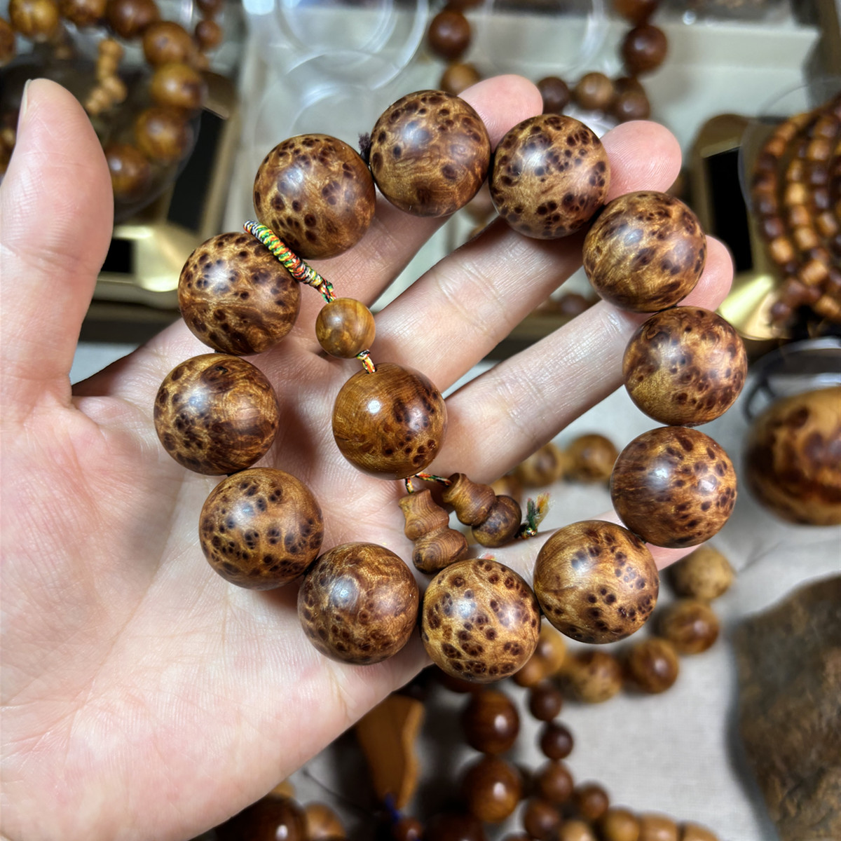 2.0颗颗满瘤疤手串天然陈化老料崖柏收藏级佛珠男女盘玩送礼