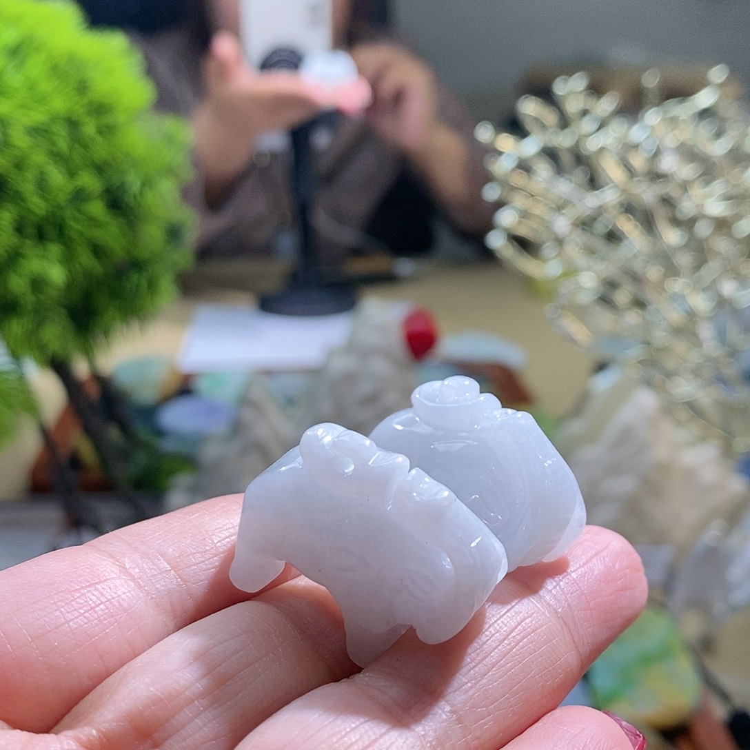 【闪购商品】翡翠颈饰未镶嵌一对