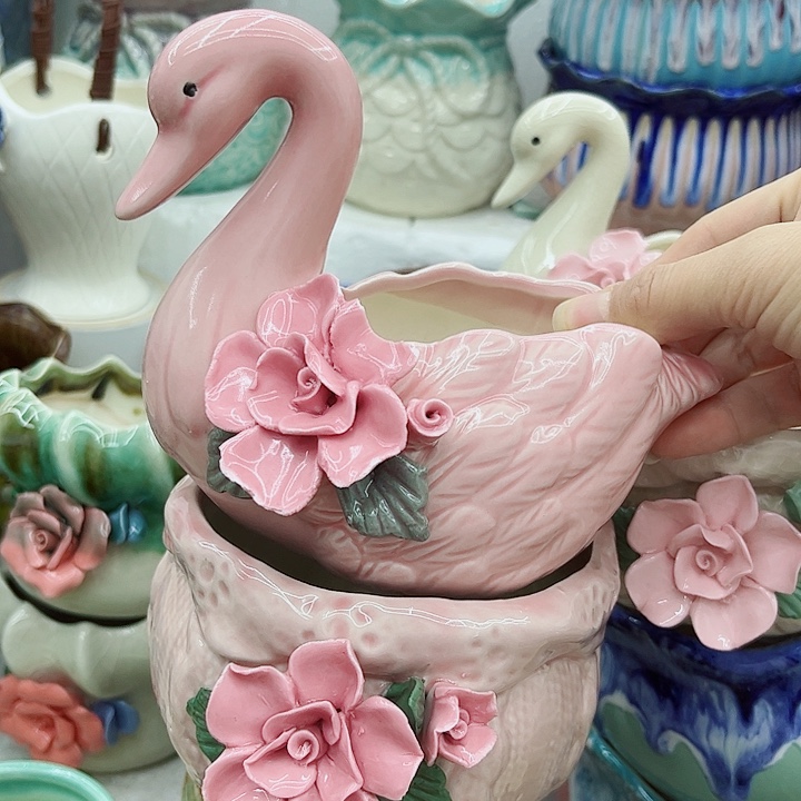 多肉绿植陶瓷花盆9.9包邮，有孔