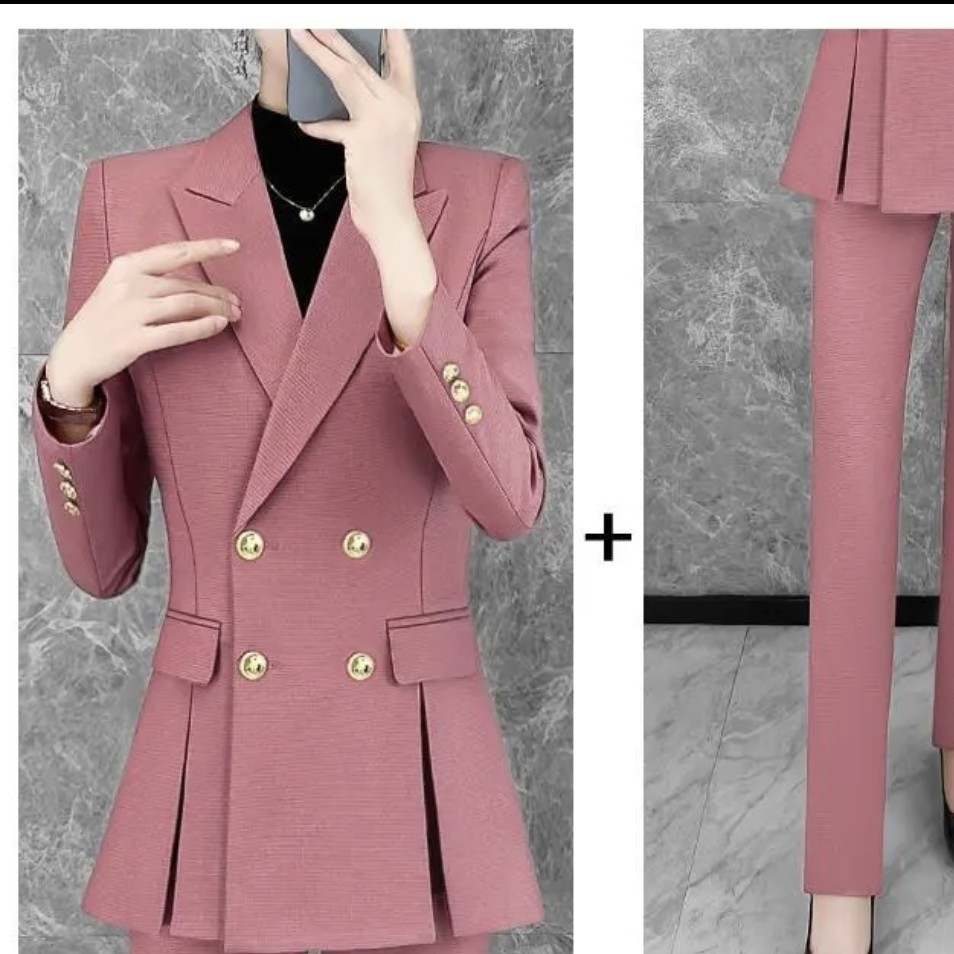 B区901春秋款女士黑色显瘦修身休闲职业西装