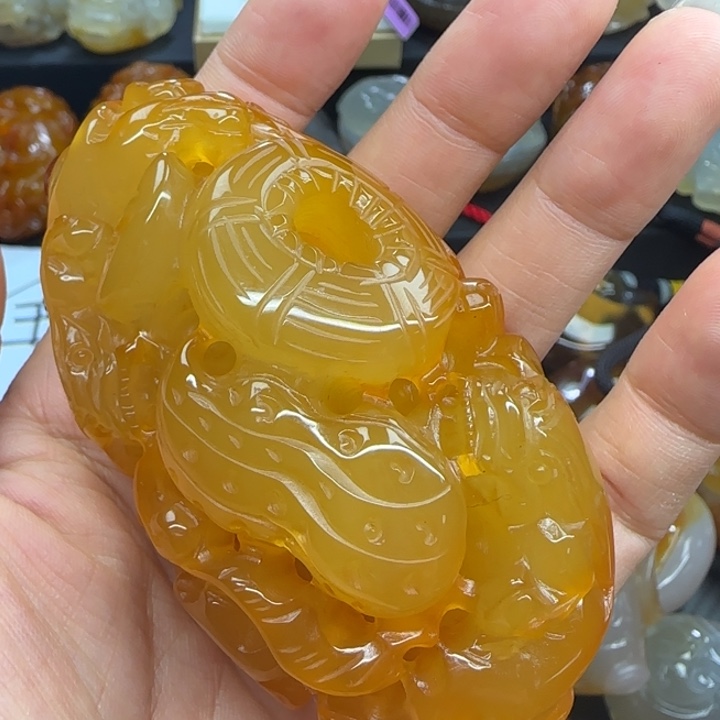 玛瑙/玉髓合金手把件