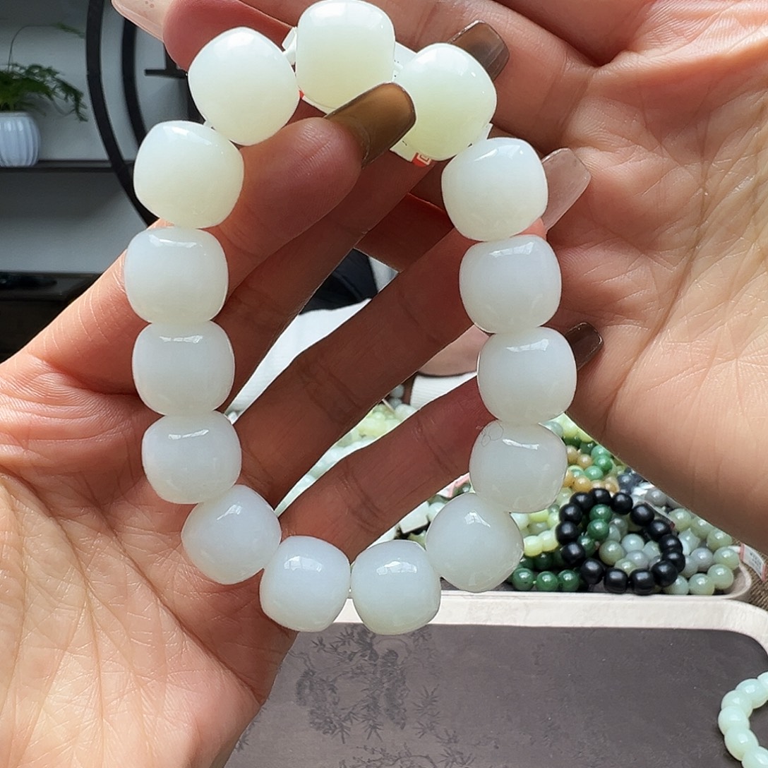 和田玉未镶嵌手链15米达