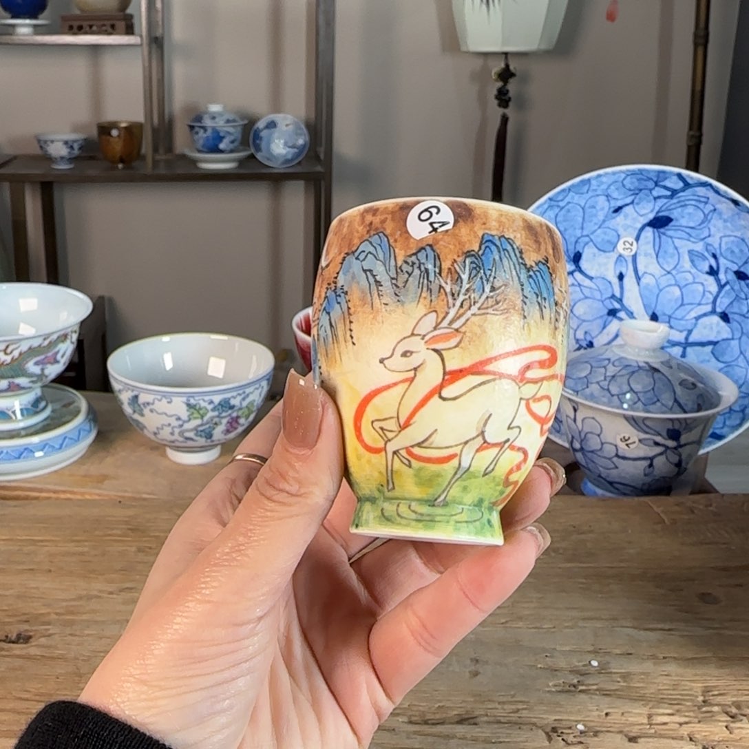 杯景德镇陶瓷柴烧多人