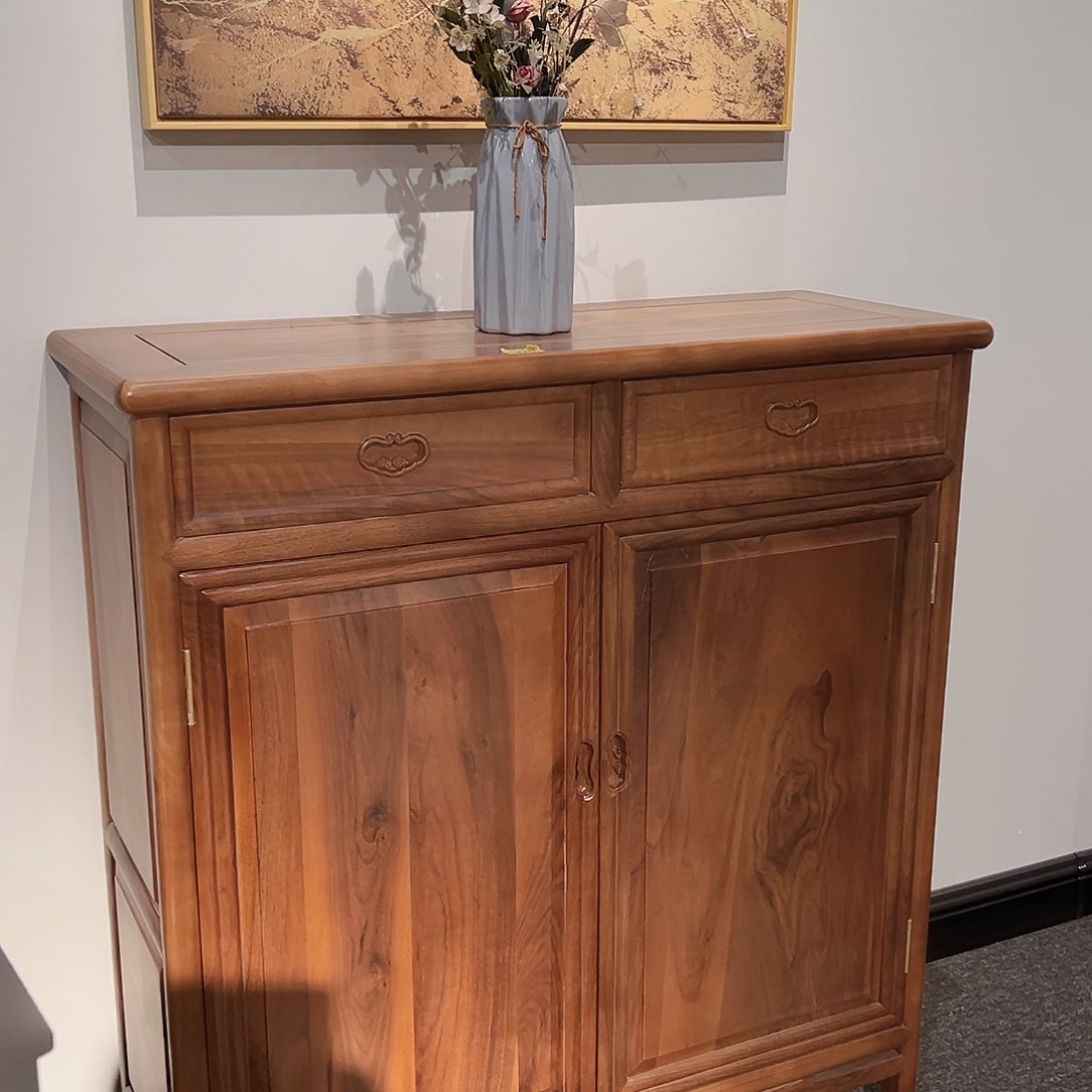 木核桃木鞋柜自提