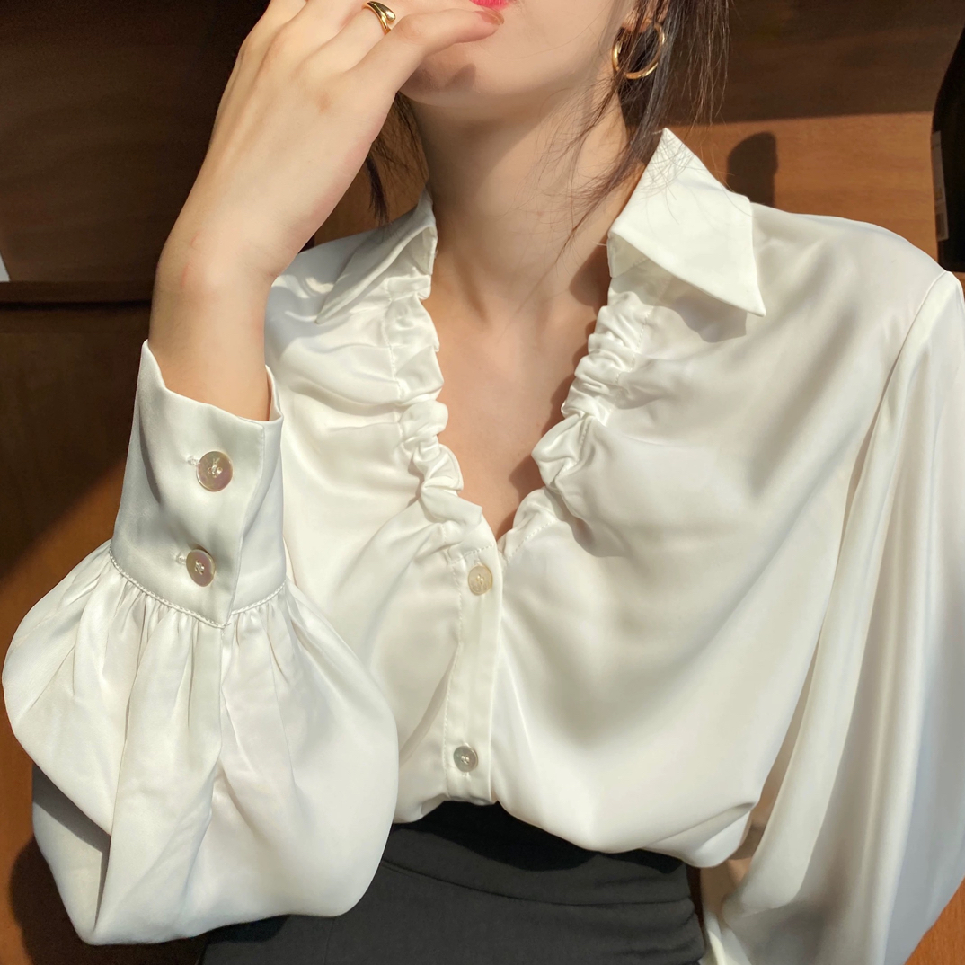 vintage日系复古设计春夏衬衣上衣女外套印花长袖百搭大码西服