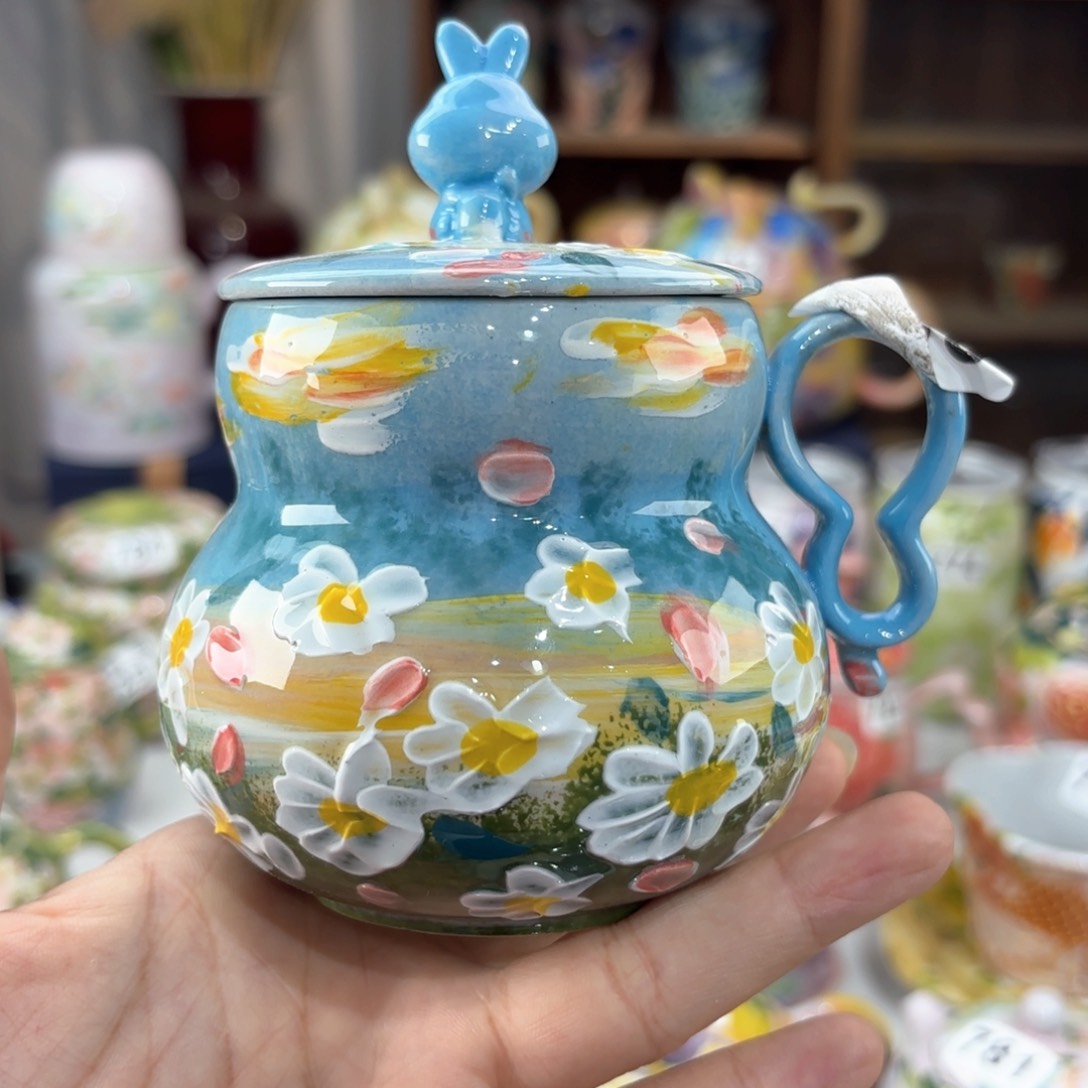 景德镇手绘高温釉下彩陶瓷茶具