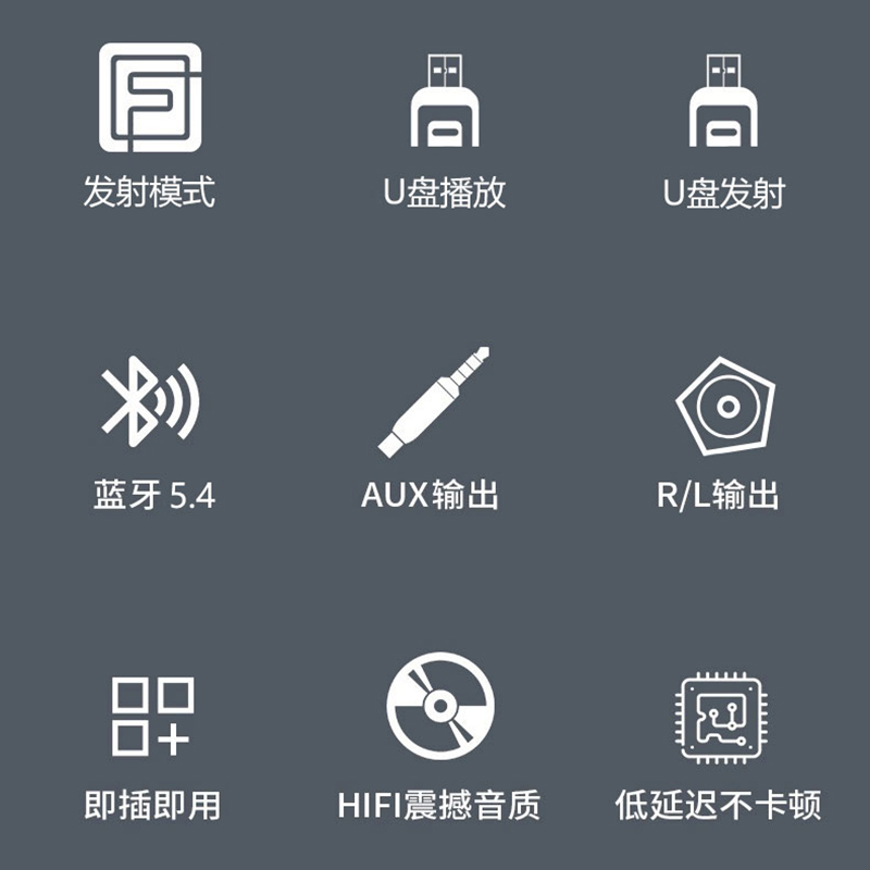 蓝牙5.4音频接收发射器U盘无损播放电视手机老音响旧功放改装无线 图片 2