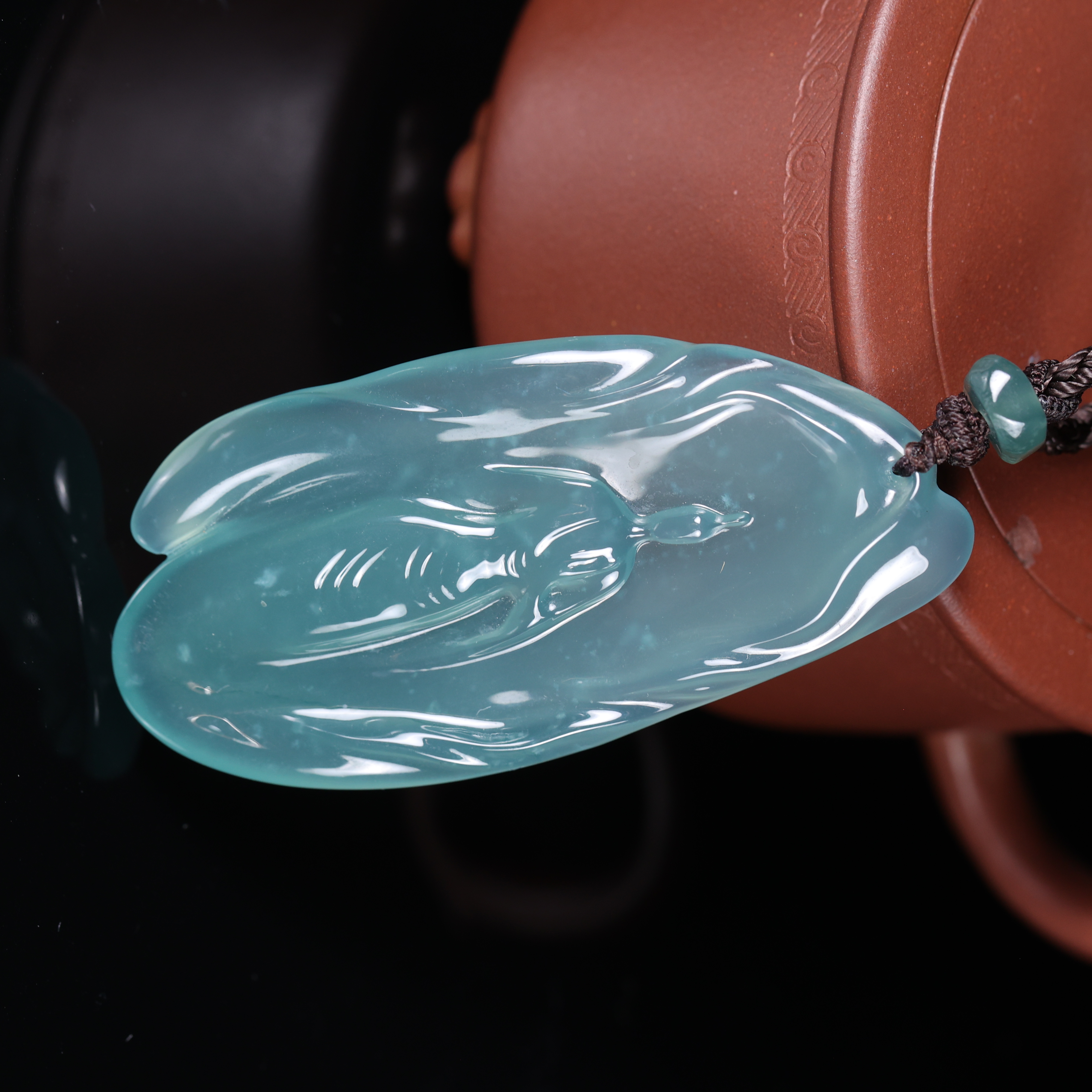 天然A货翡翠悟道吊坠