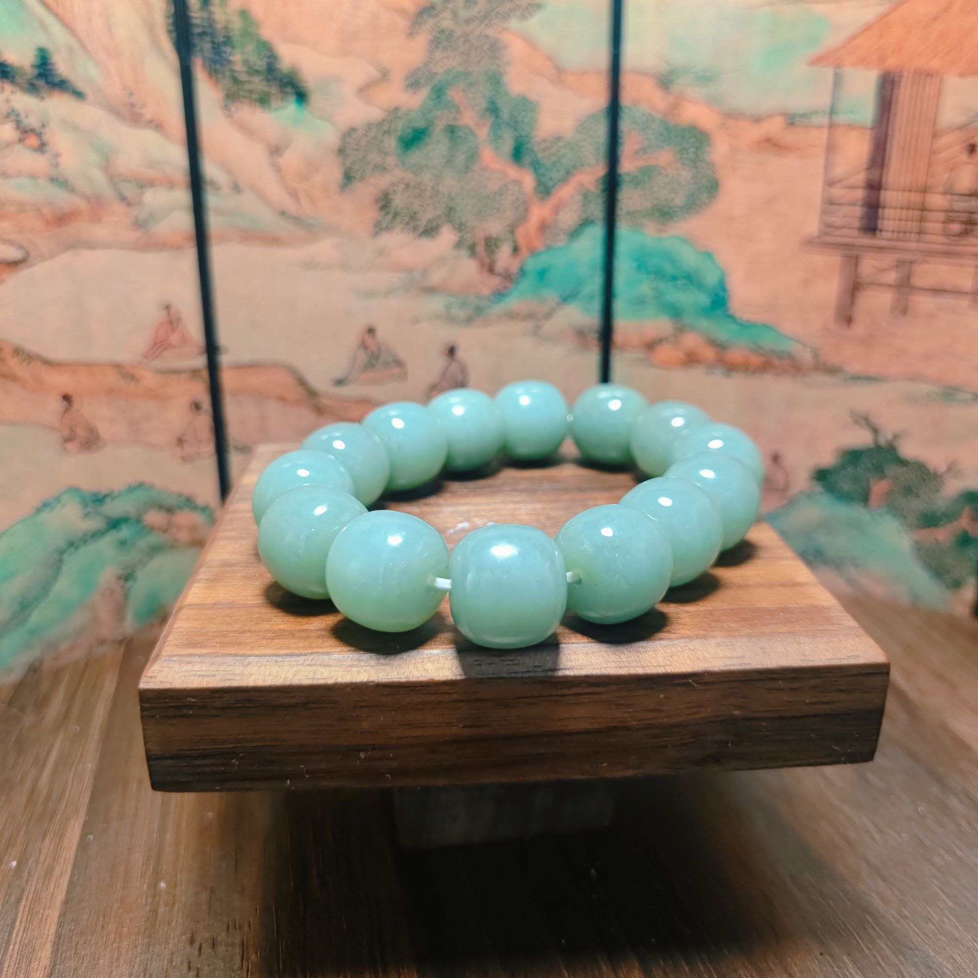 I和田玉桶珠手串（卡16）0418