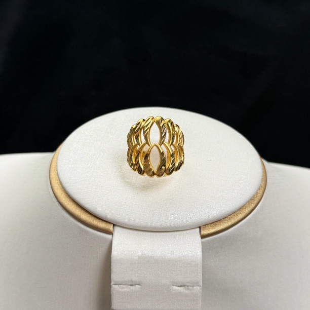 钛钢戒指 D&K铜合金小众复古戒指金色饰品手工首饰经典指环轻奢