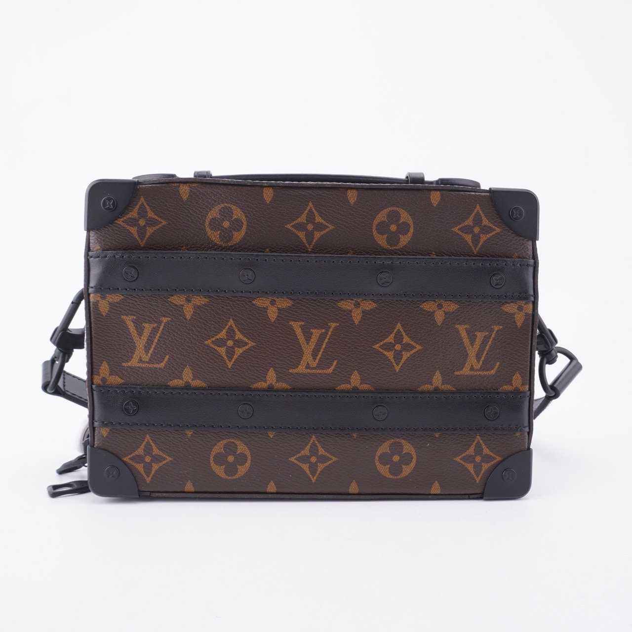 95新 LV 98-99新handle soft trunk芯片款棕老花斜挎包 F604