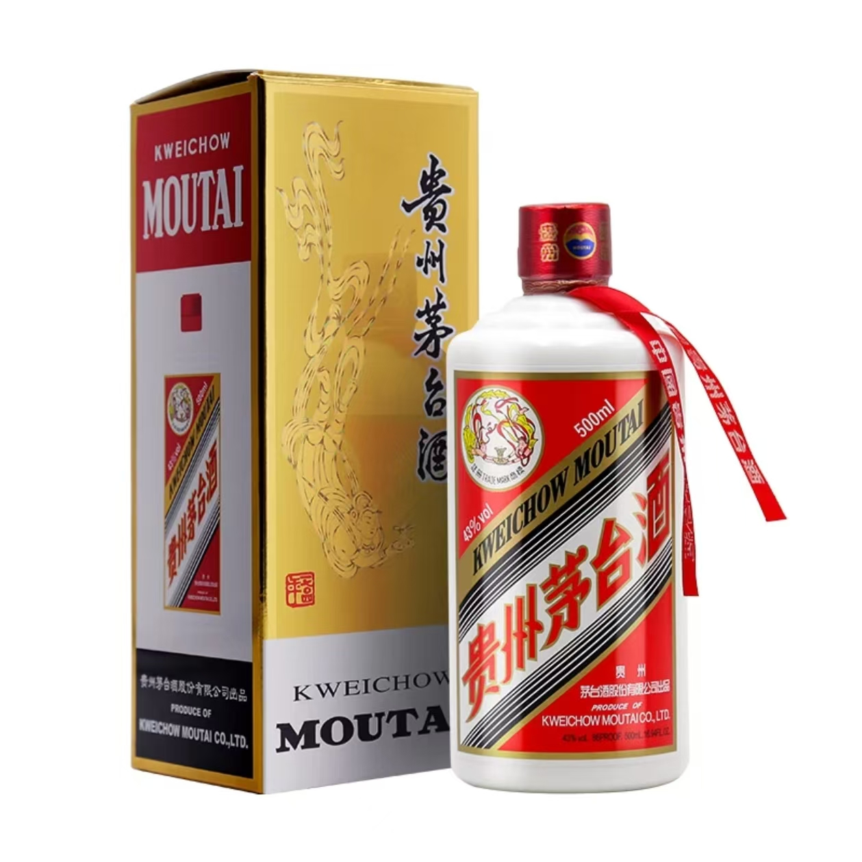 KWEICHOW MOUTAI/贵州茅台飞天茅台500ml43度酱香型43度