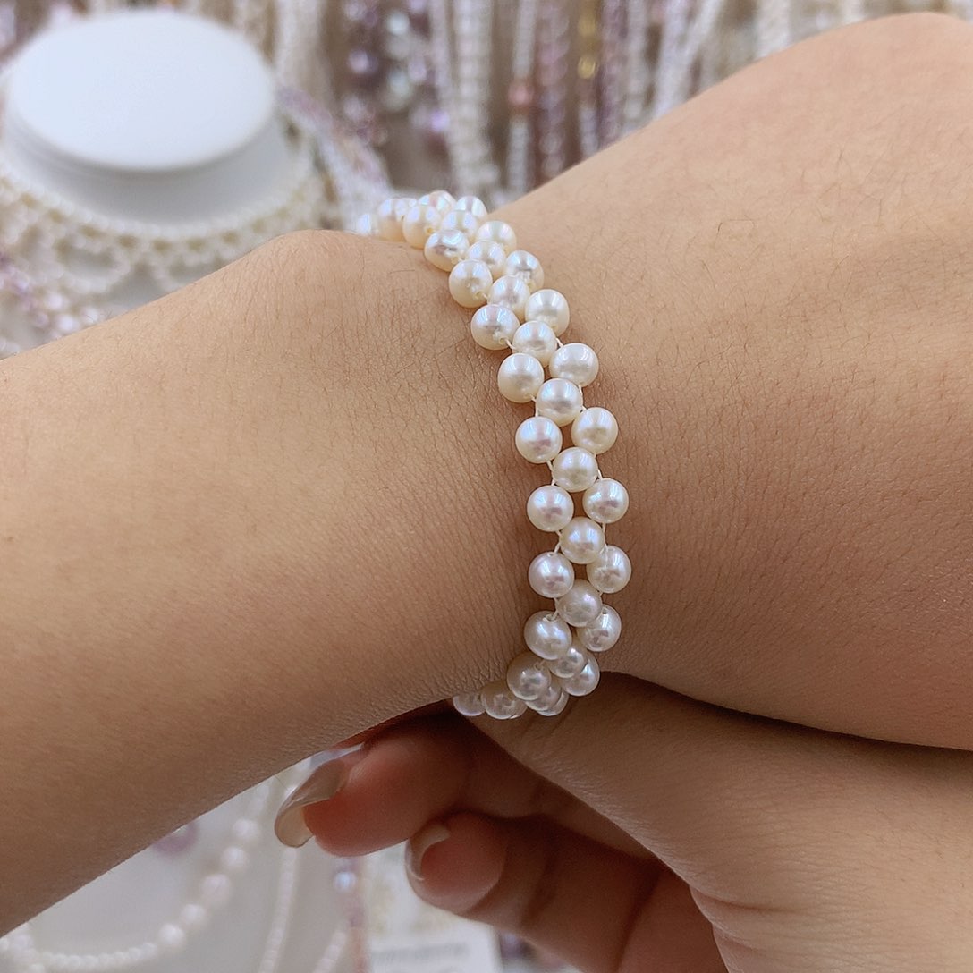 项链银S925镶嵌淡水珍珠