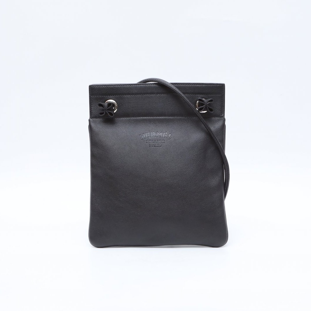 99新 Hermes/爱马仕 小花攀攀马夫包 Mini 19黑色 Swift皮 D刻 