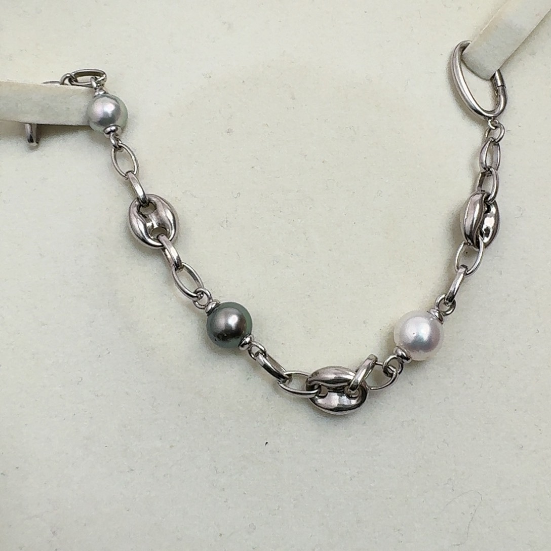 海水珍珠手链银S925镶嵌