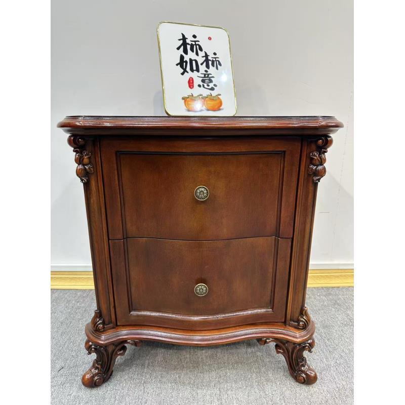 199床头柜。600*430*650 美式复古做旧雕花